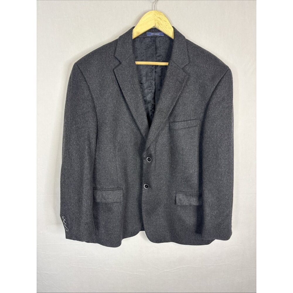 Grafton 1853 100% Cashmere‎ Blazer 44S Gray 2 Button Sport Coat